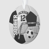 Zwart-wit, persoonlijk Voetbal Ornament (voorkant)