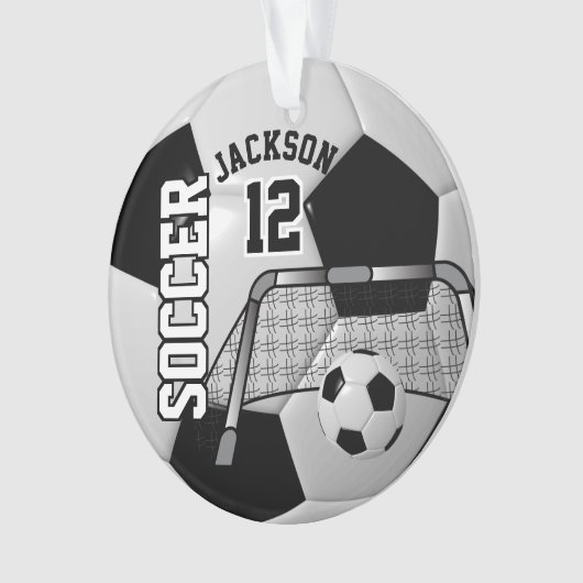 Zwart-wit, persoonlijk Voetbal Ornament (voorkant)