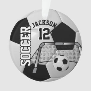 Zwart-wit, persoonlijk Voetbal Ornament