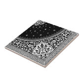 Zwart-wit perzisch ringpatroontegels tegeltje (Zijkant)