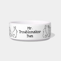 Zwart & Wit Pet Bunny Rabbit Dish Personaliseren