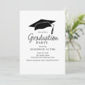 Zwart Wit Pet Foto Afstuderen Kaart (Staand voorkant)