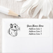 Zwart-wit Pet Rat Retour Adreslabel Etiket (Insitu)