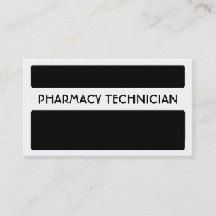 Zwart wit Pharmacy Technician visitekaartjes