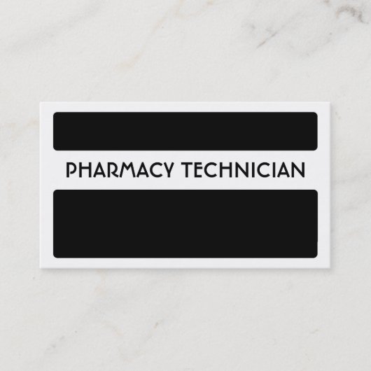 Zwart wit Pharmacy Technician visitekaartjes (Voorkant)