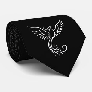 Zwart Wit Phoenix Mystieke Vogel Rise Stropdas
