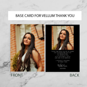 Zwart-wit PHOTO BASE voor vellum afstuderen Bedankkaart