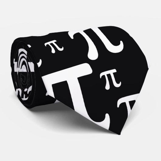 Zwart-wit Pi-patroon Stropdas (Opgerold)