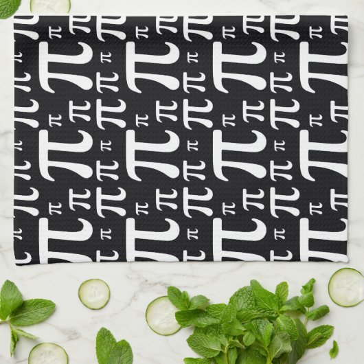 Zwart-wit Pi-patroon Theedoek (Gevouwen)