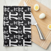 Zwart-wit Pi-patroon Theedoek (Quarter Fold)