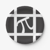 Zwart-wit Pi Symbool Papier Bord (Voorkant)