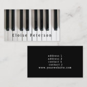 Zwart-wit pianist keyboard piano muziek visitekaartje (Voorkant / Achterkant)