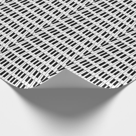 Zwart-wit Piano Keys Pianist Muzikant Cadeaupapier (Hoek)