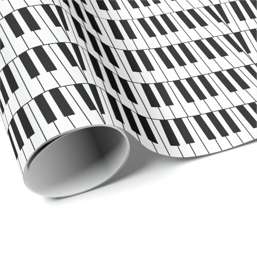 Zwart-wit Piano Keys Pianist Muzikant Cadeaupapier (Rol Hoek)