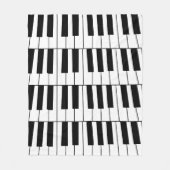 Zwart-wit Piano Keys Pianist Muzikant Fleece Deken (Voorkant)