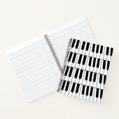 Zwart-wit Piano Keys Pianist Muzikant Notitieboek (Binnen)