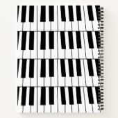 Zwart-wit Piano Keys Pianist Muzikant Notitieboek (Achterkant)