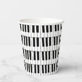 Zwart-wit Piano Keys Pianist Muzikantenfeest Papieren Bekers (Achterkant)
