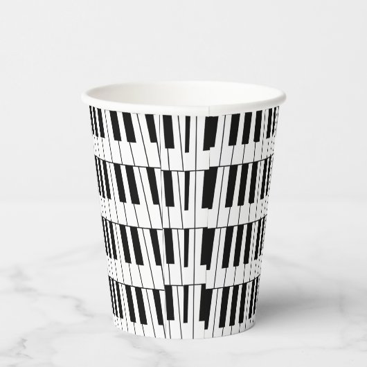 Zwart-wit Piano Keys Pianist Muzikantenfeest Papieren Bekers (Rechts)