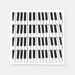 Zwart-wit Piano Keys Pianist Muzikantenfeest Servet