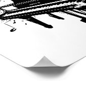 Zwart-wit Piano Muziek Leraar/Student Poster (Hoek)