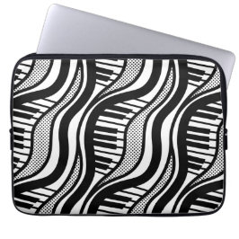 Zwart & Wit Piano Muziek Polka Dot Laptop Mouw Laptop Sleeve