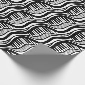 Zwart & Wit Piano Muziek Polka Dot Wrapping Papier (Hoek)