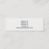 Zwart-wit piano muziek profielkaart mini visitekaartje (Achterkant)