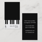 Zwart-wit piano muzikant visitekaartje (Voorkant / Achterkant)