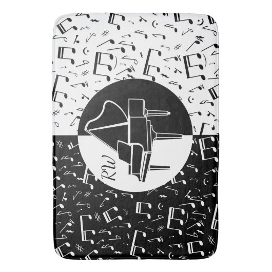 Zwart-wit Piano ontwerp Badmat (Voorkant Verticaal)