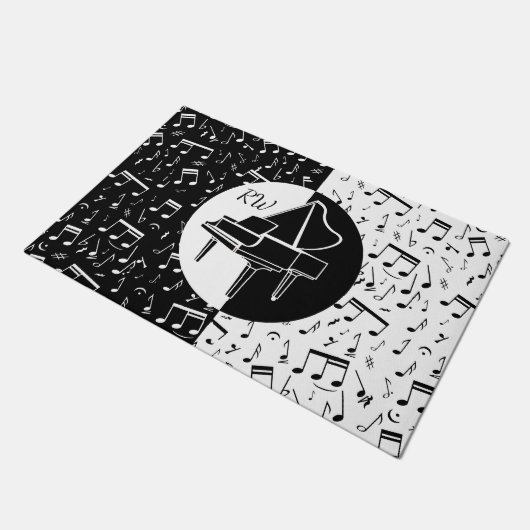 Zwart-wit Piano ontwerp Deurmat (Schuin)