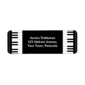 Zwart-wit Piano toetsen Etiket (Voorkant)