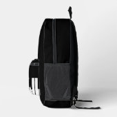 Zwart-wit Piano Toetsenbord Aangepaste naam Bedrukte Rugzak (Rechts)