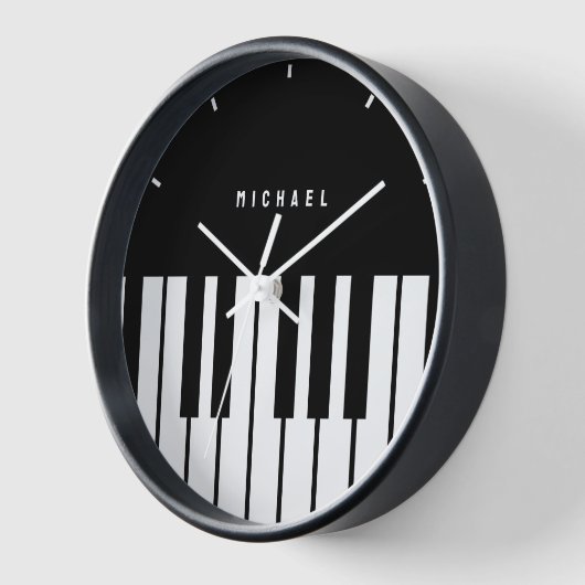 Zwart-wit Piano Toetsenbord Monogram Naam (Hoek)