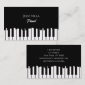 Zwart-wit piano toetsenbord pianist visitekaartje (Voorkant / Achterkant)