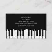 Zwart-wit piano toetsenbord pianist visitekaartje (Achterkant)