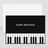 Zwart-wit Piano tuts HAPPY BIRTHDAY Feestdagenkaart (Voorkant / Achterkant)