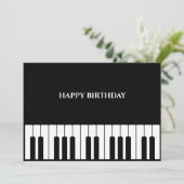 Zwart-wit Piano tuts HAPPY BIRTHDAY Feestdagenkaart (Staand voorkant)