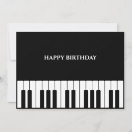 Zwart-wit Piano tuts HAPPY BIRTHDAY Feestdagenkaart