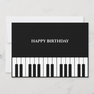 Zwart-wit Piano tuts HAPPY BIRTHDAY Feestdagenkaart