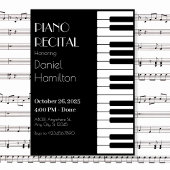 Zwart-wit Piano tuts Kaart