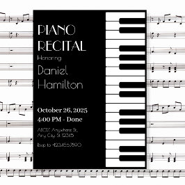 Zwart-wit Piano tuts Kaart