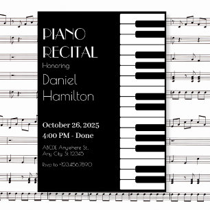 Zwart-wit Piano tuts Kaart