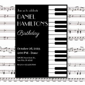 Zwart-wit Piano tuts verjaardag Kaart