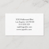 Zwart-wit piano visitekaartje (Achterkant)