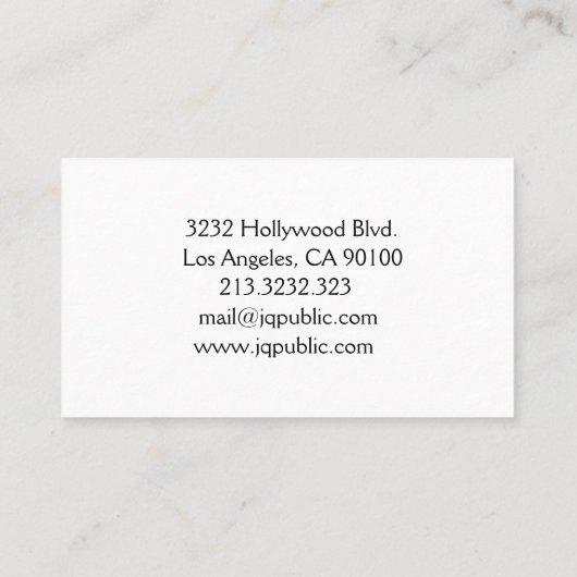 Zwart-wit piano visitekaartje (Achterkant)