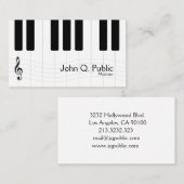 Zwart-wit piano visitekaartje (Voorkant / Achterkant)