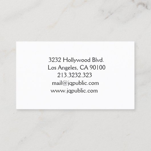 Zwart-wit piano visitekaartje (Achterkant)