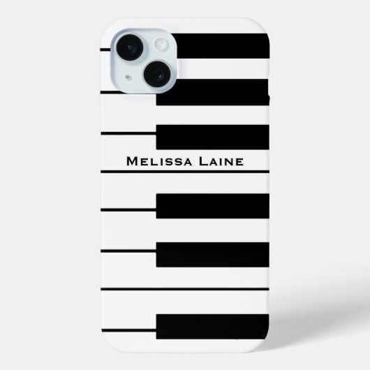 zwart-wit pianokaart Case-Mate iPhone case (Achterkant)