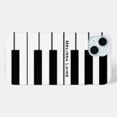 zwart-wit pianokaart Case-Mate iPhone case (Achterkant (horizontaal))